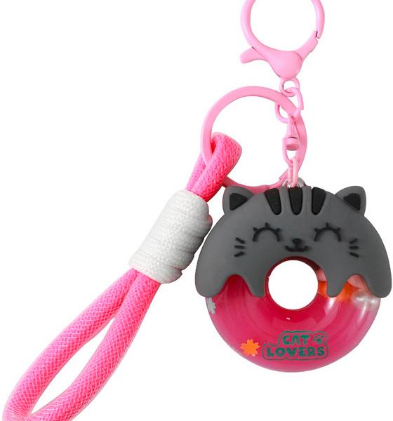 I-TOTAL Schlüsselanhänger Donut XL3067 Grey Cat