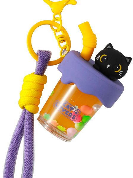 I-TOTAL Schlüsselanhänger Bubble Tea XL3076 Black Cat