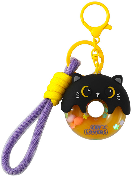 Print I-TOTAL Schlüsselanhänger Donut XL3153 Black Cat – Hochwertig & günstig bei ShopDeca