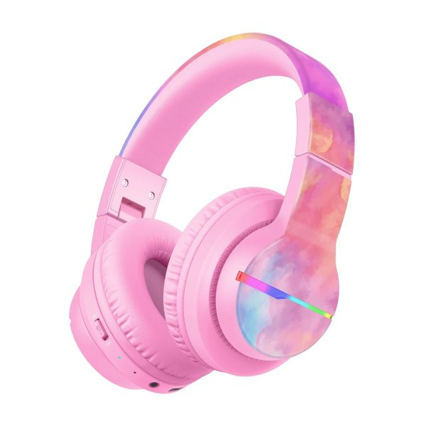 ICLEVER Kids Bluetooth Headphones C03-1702N-36 BTH12, LED, 55h, tiedye rosa