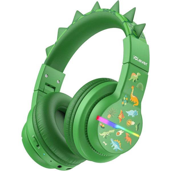 ICLEVER Kids Bluetooth Headphones C03-1702N-38 BTH12, LED, 55h, dinosaur