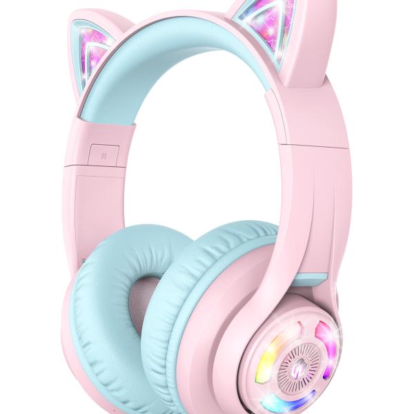 ICLEVER Cat Ear Bluetooth Headphones C04-2083N-14 BTH13, 50h, pink