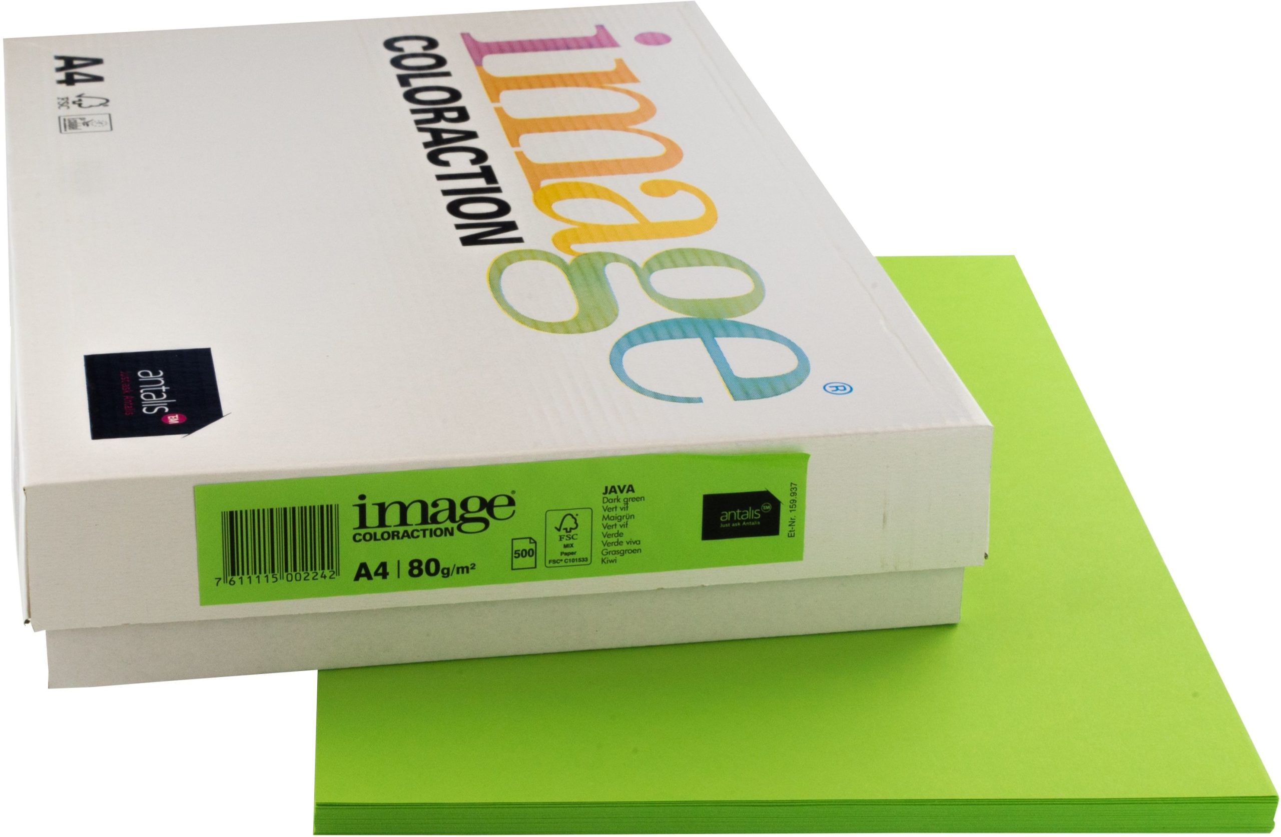 IMAGE-COLORACTION-274583-7611115002242 IMAGE COLORACTION Kopierpapier Java A4 274583 80g, maigrün 500 Blatt – Hochwertig & günstig bei ShopDeca