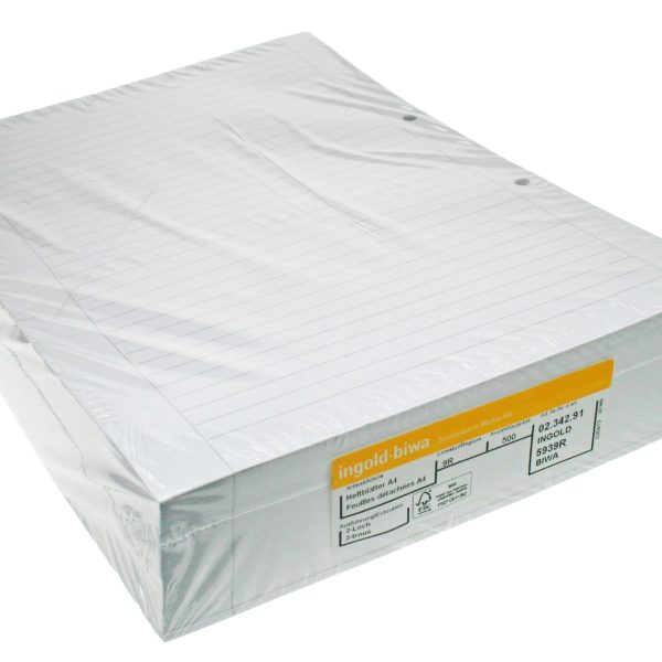 INGOLD-BIWA Ringbucheinlagen A4 02.342.552 weiss 90g 5x5mm kar. 500 Blatt