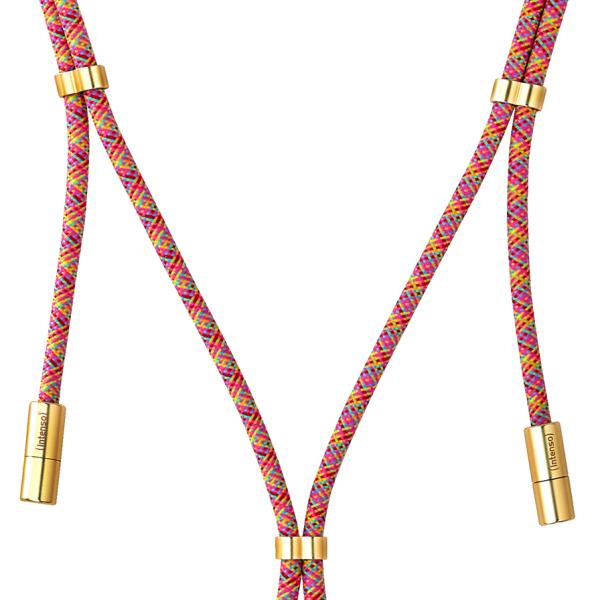 INTENSO Phone Lanyard Charg.Data Cable 7991005 2x USB-C, up to 1.65m neon mix