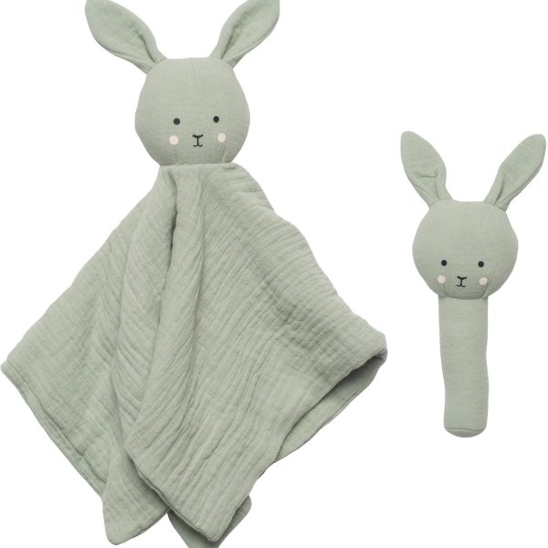 JABADABADO Geschenkset Rassel Hase S1026 grün 2-teilig