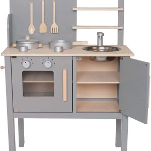 JABADABADO Küche grau W7205 m.Topf und Pfanne 55x32x72cm