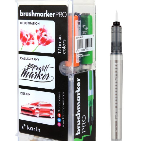 KARIN Brush Marker PRO + blender 27C1 Basic colours 12 Stück