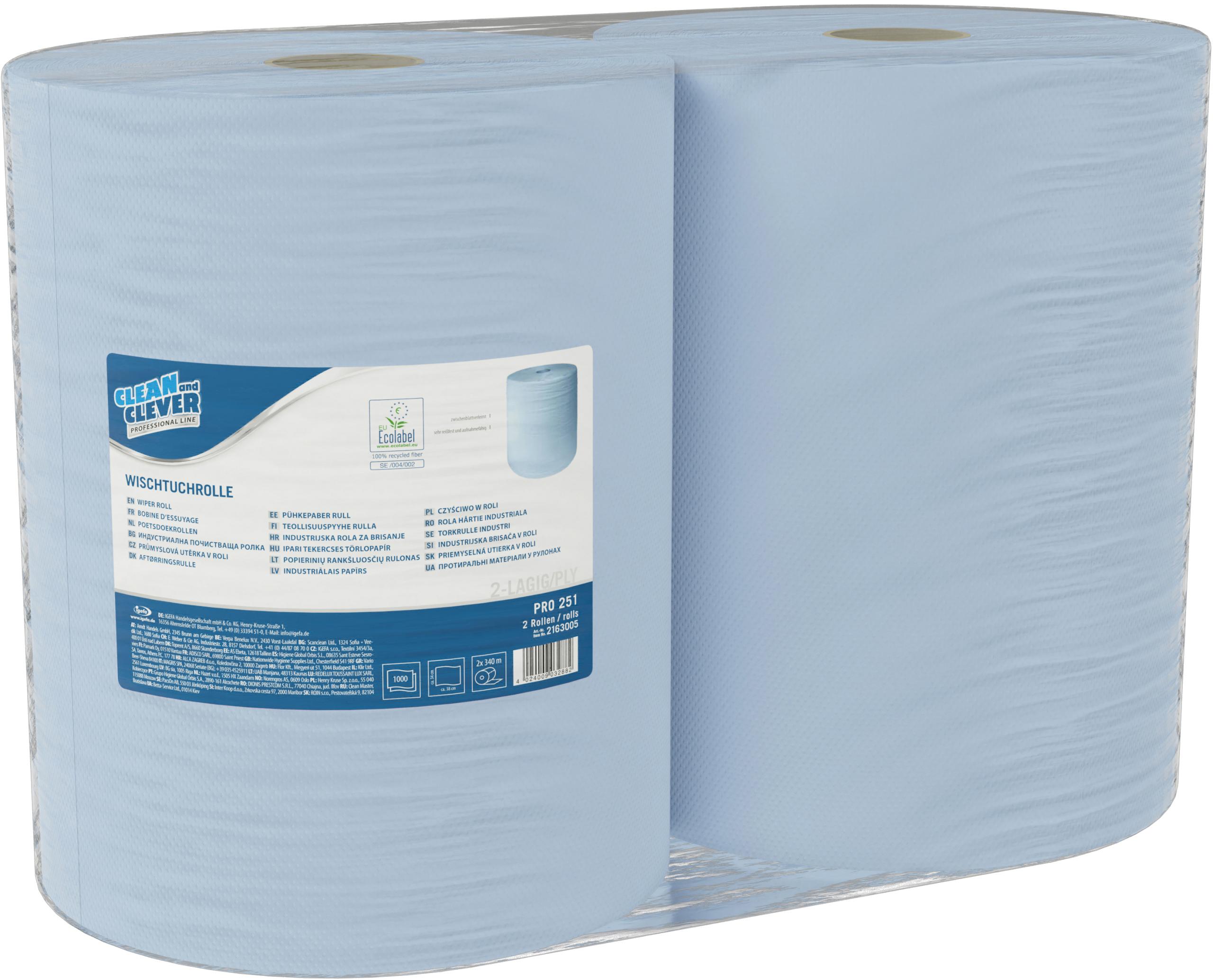 KATRIN-P1468-4024009001468 KATRIN Putztuchrollen 2-lagig 38x36cm P1468 Maxi, blau 2 Rollen – Hochwertig & günstig bei ShopDeca