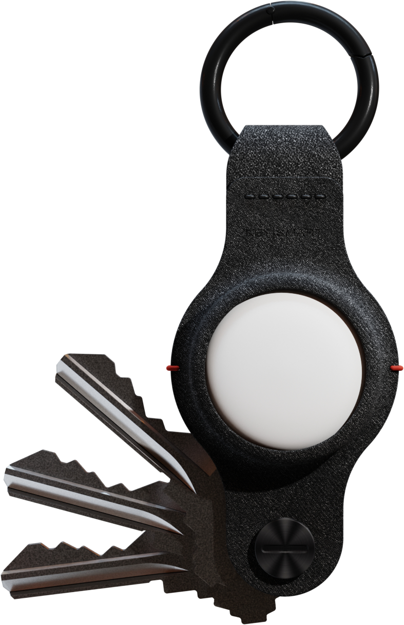 KEYSMART-KS040-0810024052998 KEYSMART Air Vegan Leather Compact KS040 Key Holder for AirTag, Black – Hochwertig & günstig bei ShopDeca