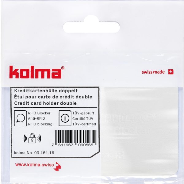 KOLMA Kreditkartenhülle RFID 09.161.16 weiss 66x95mm