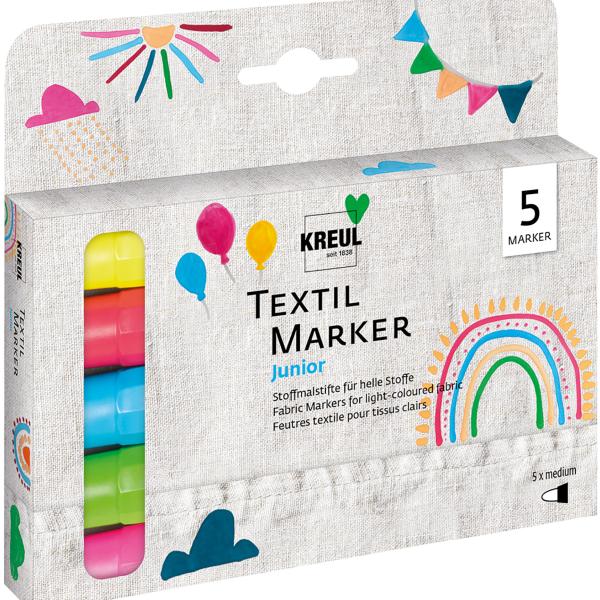 KREUL Textilmarker Junior 2-4mm 90719 Junior 5 Stück ass.