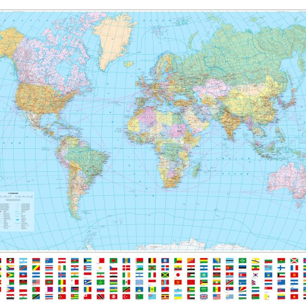 KÜMMERLY+FREY Plano-Weltkarte 140x99cm 63430123 p olitisch 1:30 Mio.