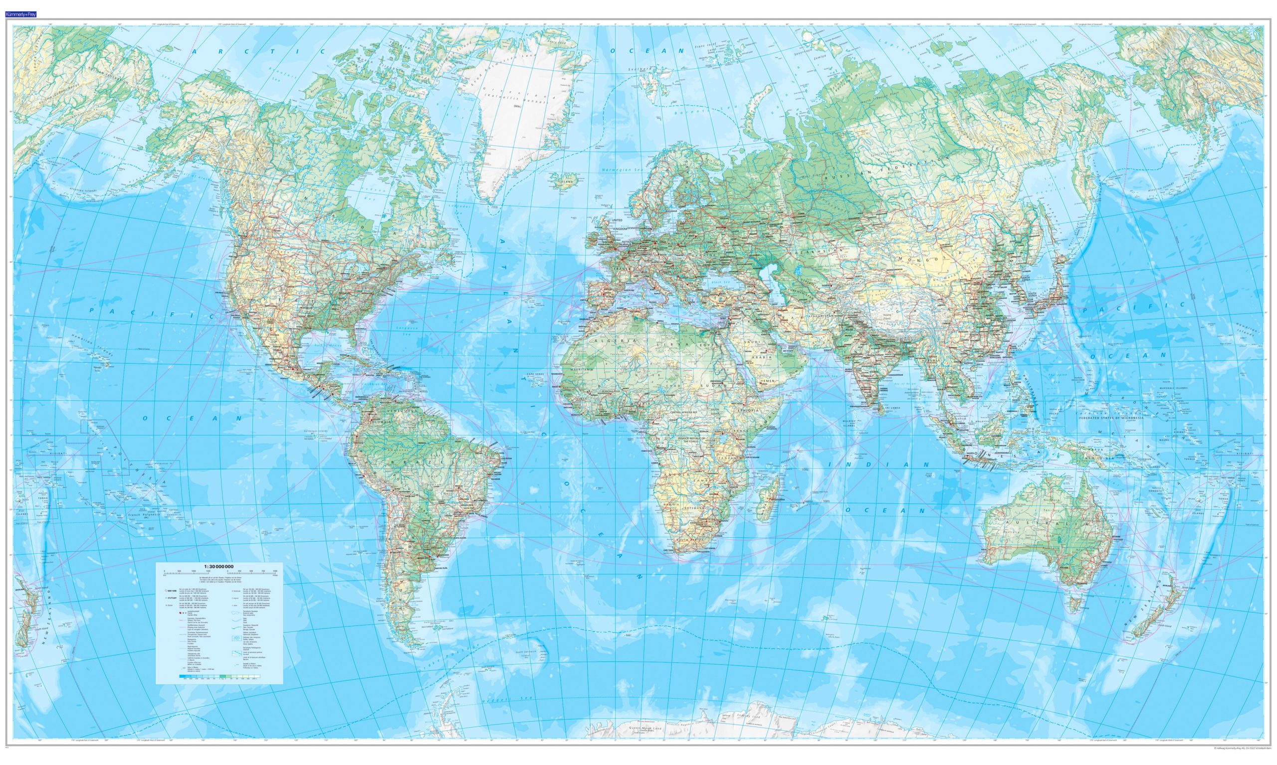Composite TIFF (CYMK, LZW) KÜMMERLY+FREY Plano-Weltkarte 138x83cm 978-3-259-30038-1 physikalisch 1:30 Mio. – Hochwertig & günstig bei ShopDeca