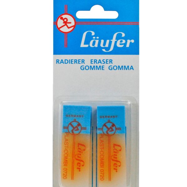 LÄUFER Radierer Plast Combi 69849 2 Stück 65x21x12mm