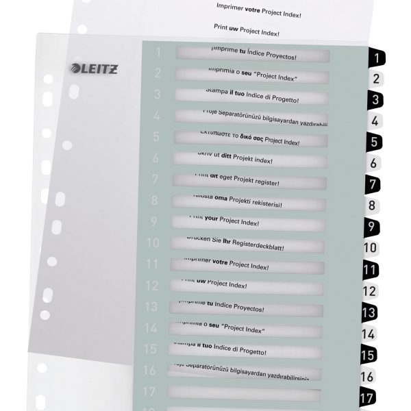 LEITZ Register PP WOW A4+ 1217-00-00 schwarz/weiss 20-teilig