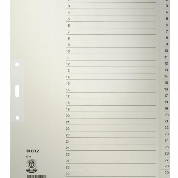 LEITZ Register Tauenpapier A4+ 1231-00-85 weiss 1-31