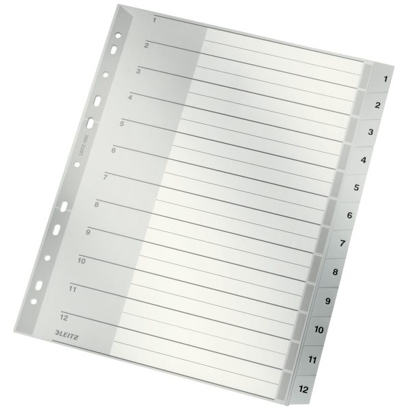 LEITZ Register PP A4+ 12820000 grau 1-12