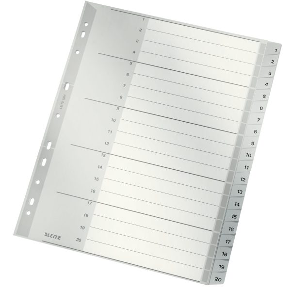 LEITZ Register PP A4+ 12840000 grau 1-20