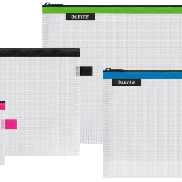 LEITZ Zip-Verschlusstasche WOW S/M/L 4016-00-99 ass. 4 Stück