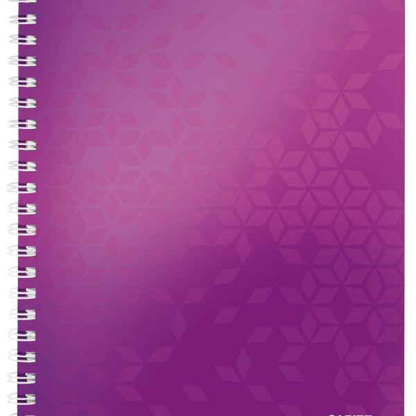 LEITZ Spiralbuch WOW PP A4 46380062 violett 80 Blatt