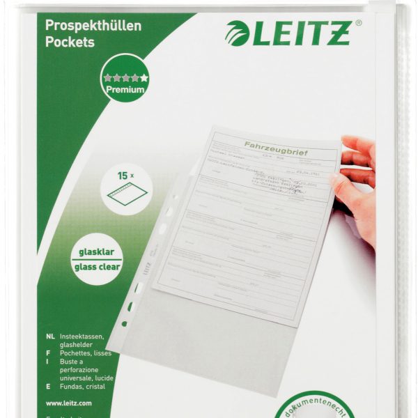 LEITZ Zeigetasche PP A5 47756002 glasklar 15 Stück