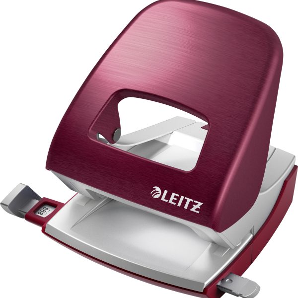 LEITZ Bürolocher NewNeXXt Metall 50060028 granat rot 30 Blatt