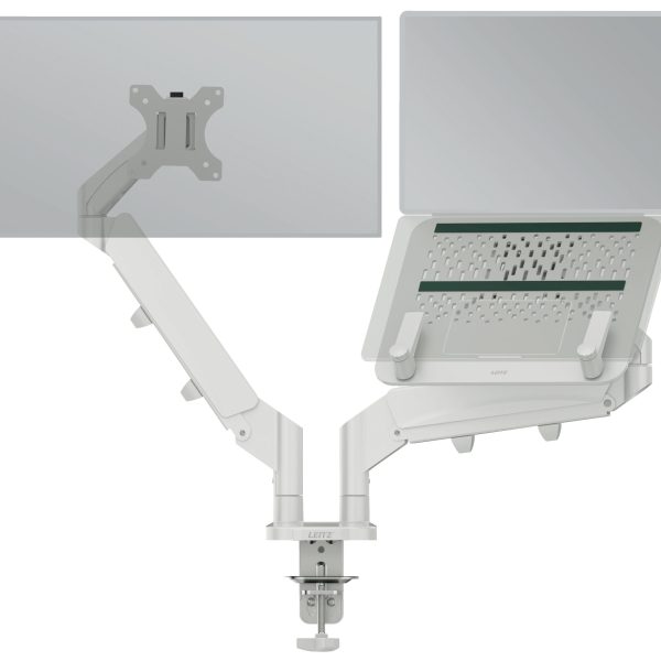 LEITZ Monitorarm Ergo 6538-00-85 Grau, inkl. Laptophalter