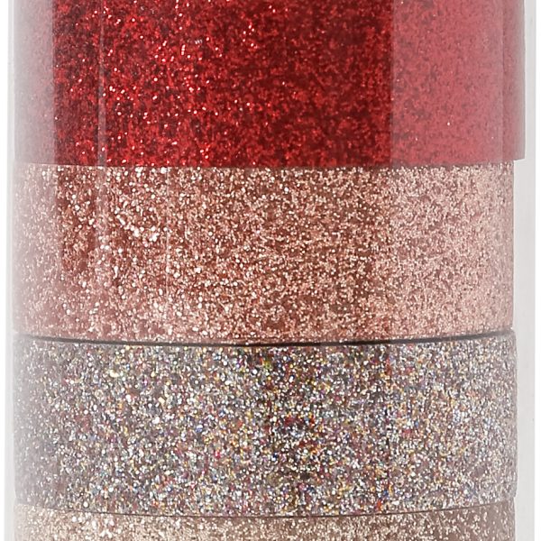 MAREIN Washi Tape Set 15mmx3m 4085.1 Glitter 5 Stück