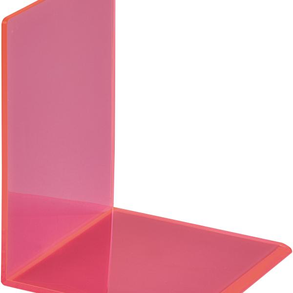 MAUL Buchstütze 10x10x13cm 3.11 transparent pink 2 Stück