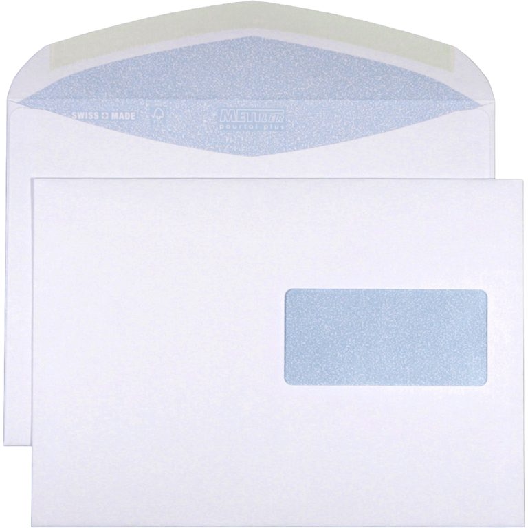METTLER Couvert, Fenster rechts C5 8074-LASER gummiert, ultraweiss 500 Stück