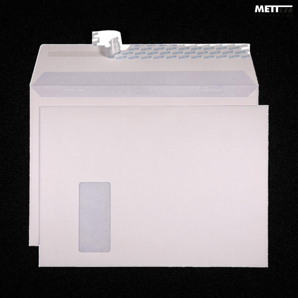 METTLER Couvert Fenster links C4 9245 120g, recycling weiss 250 Stk.