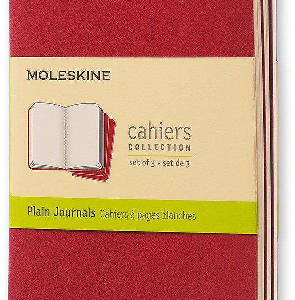MOLESKINE Notizheft Cahier A6 097-0 blanko, rot 3 Stück