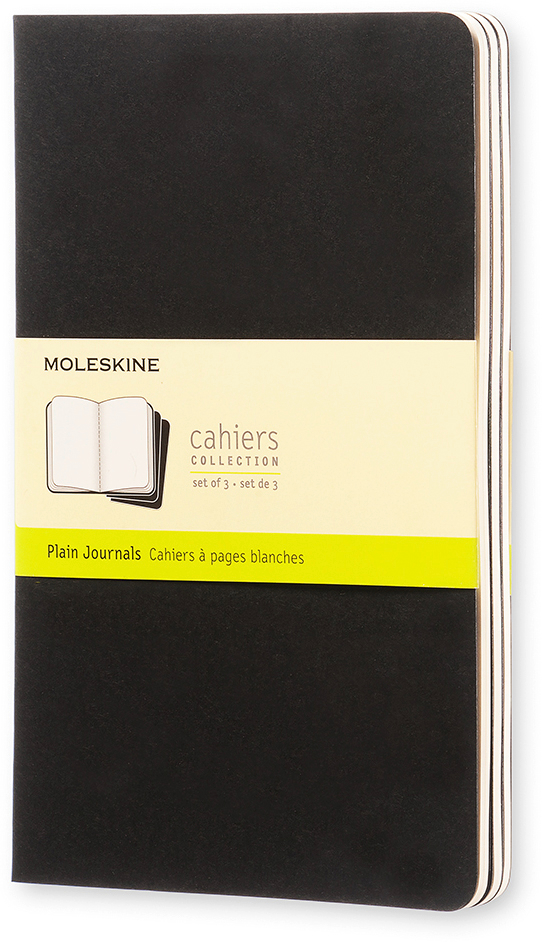 MOLESKINE Notizheft Cahier A5 497-0 blanko, schwarz 3 Stück