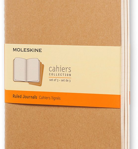 MOLESKINE Notizheft Cahier A5 704987 liniert, natur 3 Stück