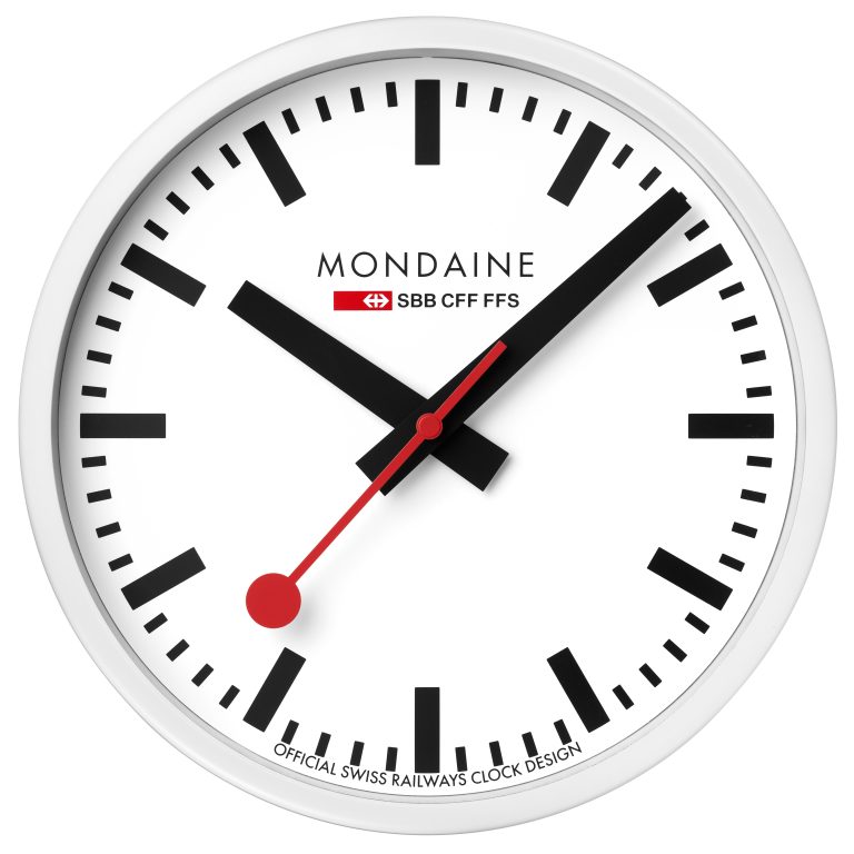 MONDAINE Wanduhr 250mm A990CLOCK10S weiss/schwarz