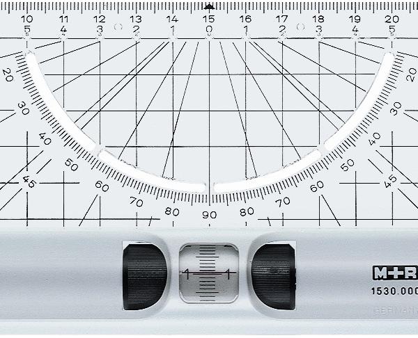 M+R Rolllineal Acryl 30cm 715300000 Winkelmesser Lupe