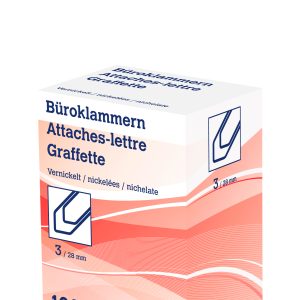 NEUTRAL Büroklammern Nr. 3 6212 28mm vernickelt 1000 Stk.