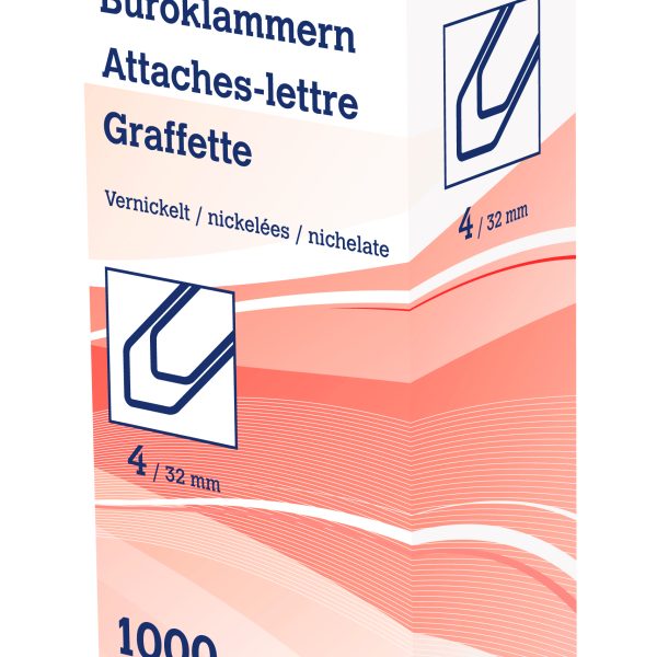 NEUTRAL Büroklammern Nr. 4 6214 32mm vernickelt 1000 Stk.