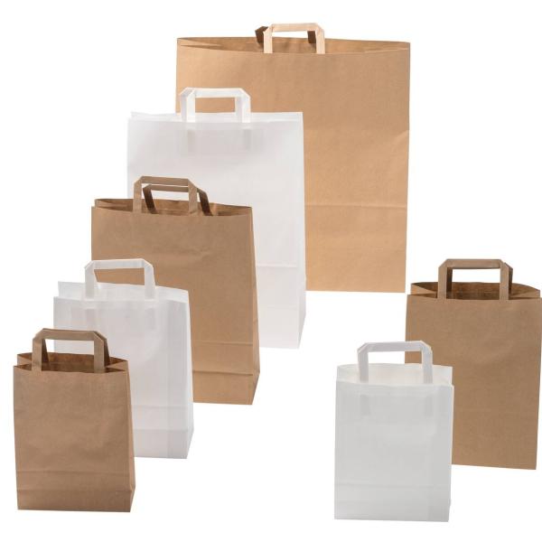 NEUTRAL Papiertragetasche Flachhenkel 715.0220.10 braun 22x10x29cm, 400 Stück