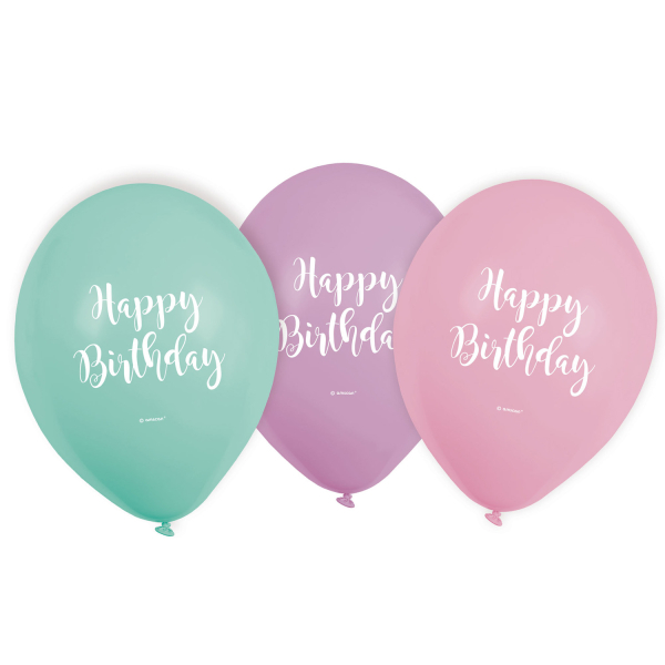 NEUTRAL Ballons Happy Birthday 22.8cm 9903713 Pastel 6 Stück