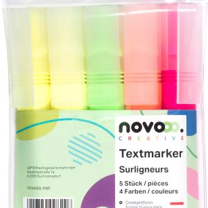 NOVOOO Textmarkerset 1mm 21122 assortiert 5 Stück