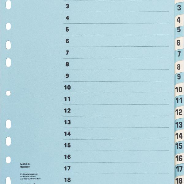 NOVOOO Kartonregister A4 40551 blau/beige 1-20