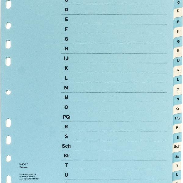 NOVOOO Kartonregister A4 40572 blau/beige A-Z 24-teilig
