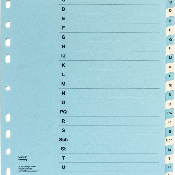 NOVOOO Kartonregister A4 40572 blau/beige A-Z 24-teilig