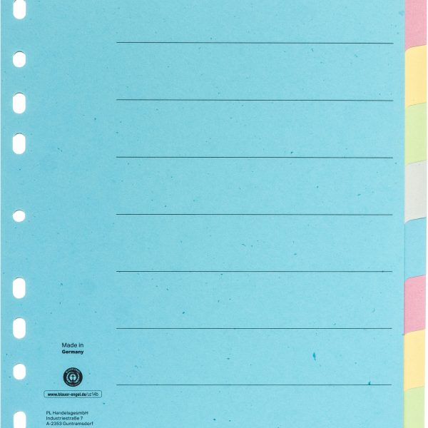 NOVOOO Kartonregister A4 40579 bunt 10-teilig