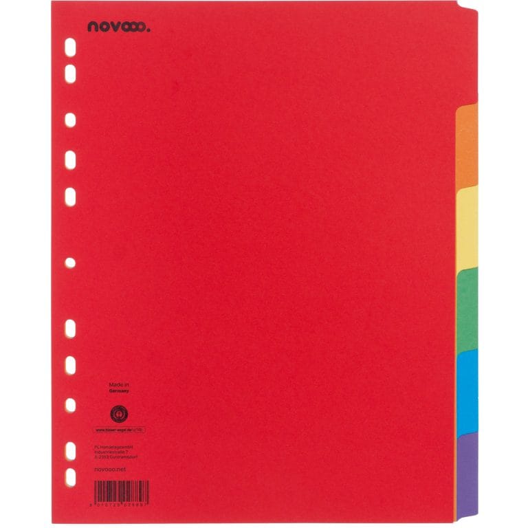 NOVOOO Kartonregister A4+ 40640 intensiv 6-teilig