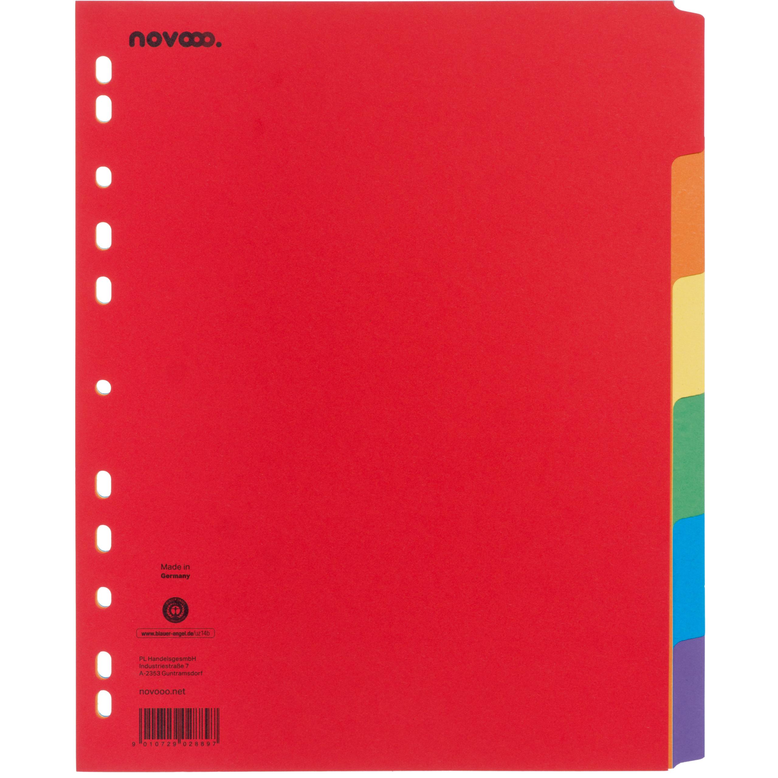 NOVOOO-40640-9010729028897 NOVOOO Kartonregister A4+ 40640 intensiv 6-teilig – Hochwertig & günstig bei ShopDeca