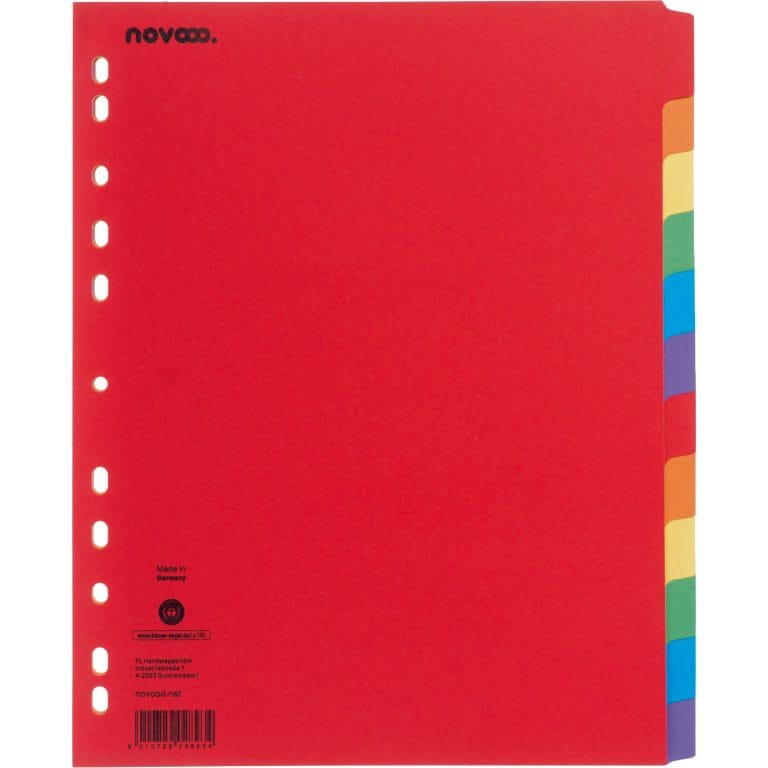 NOVOOO Kartonregister A4+ 40642 intensiv 12-teilig