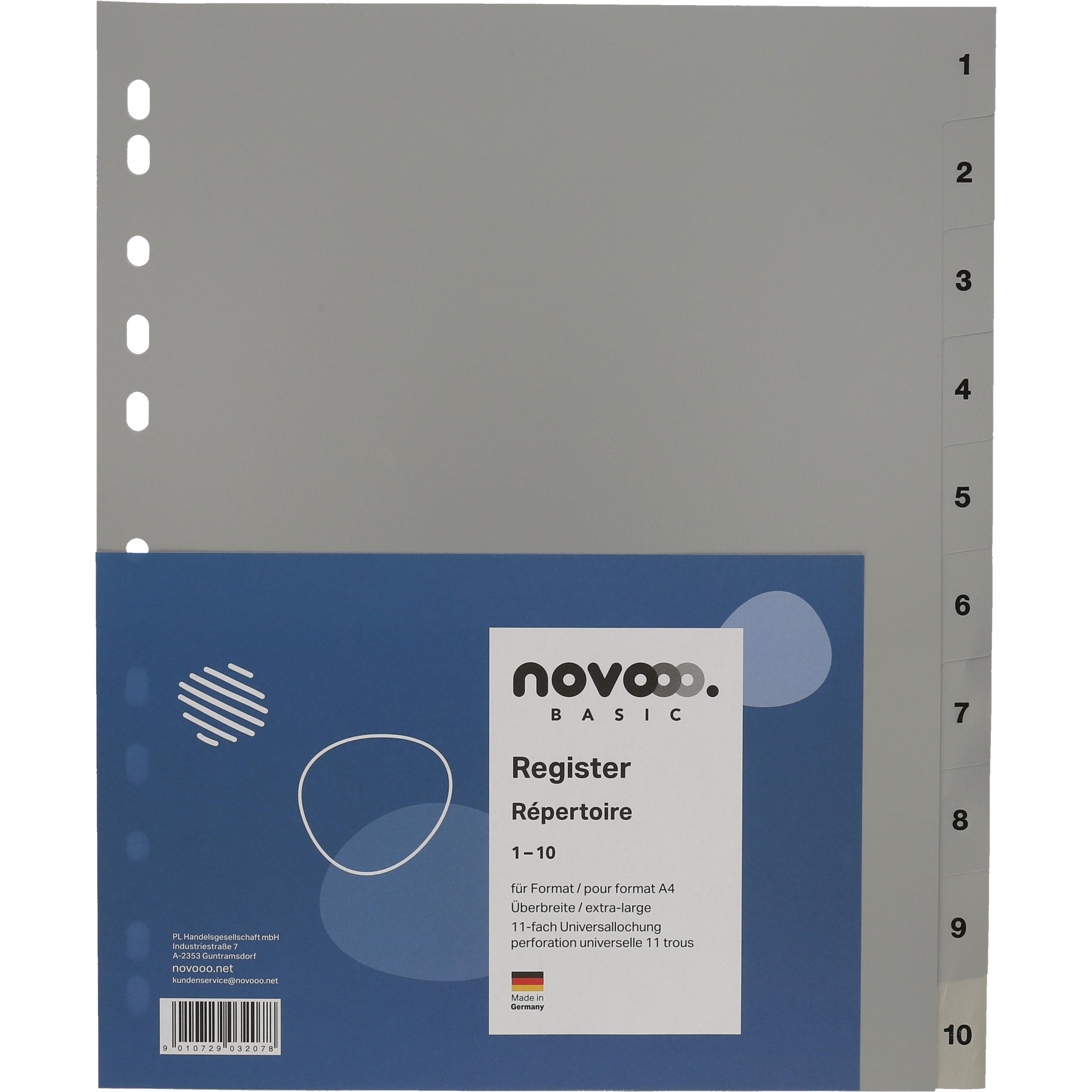 NOVOOO-40960-9010729032078 NOVOOO Register PP A4+ 40960 grau 1-10 – Hochwertig & günstig bei ShopDeca